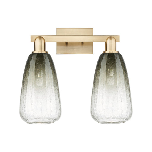 Innovations Brookhaven Almond 17in 2-Light Bath Vanity Light | Industrial Champagne Bronze Steel and Slate Glass | Bathroom | Model 716-2W-CB-G480-6SL