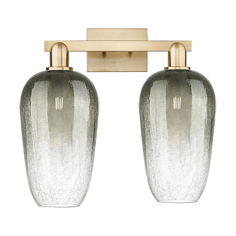Innovations Brookhaven Flute 18in 2-Light Bath Vanity | Industrial Champagne Bronze Steel and Slate Glass | Bathroom Vanity | Model 716-2W-CB-G484-7SL