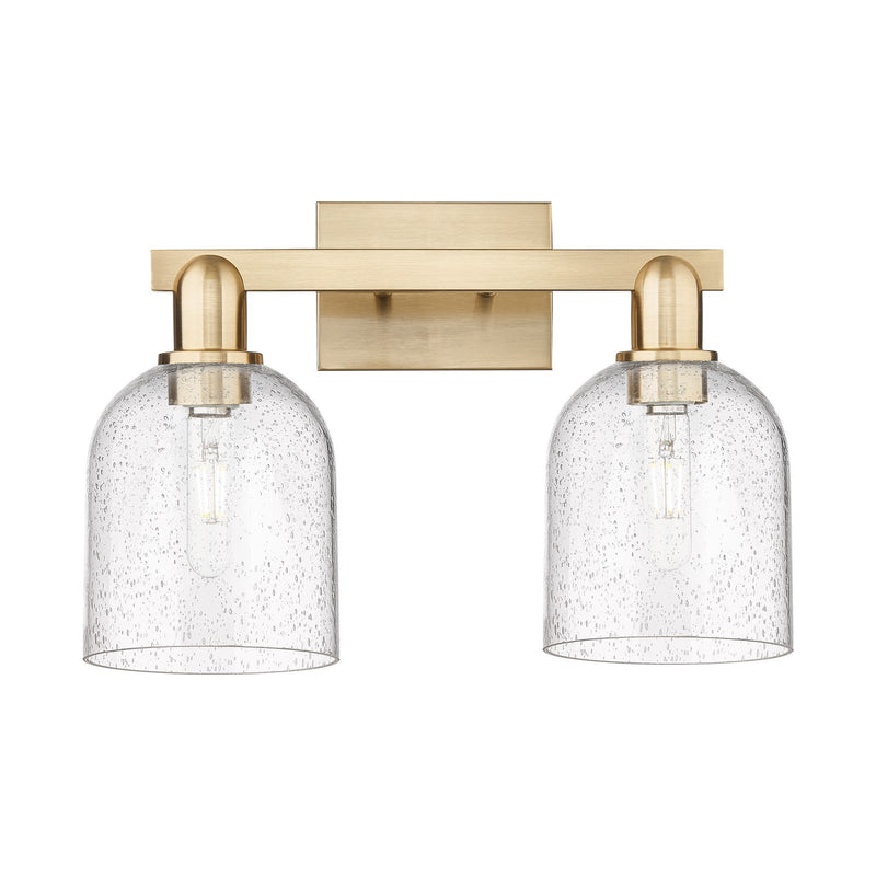 Innovations Bella 17in 2-Light Bath Vanity Light | Industrial Champagne Bronze Steel and Seedy Glass | Bathroom Vanity | 16.5 | Model 716-2W-CB-G558-6SDY