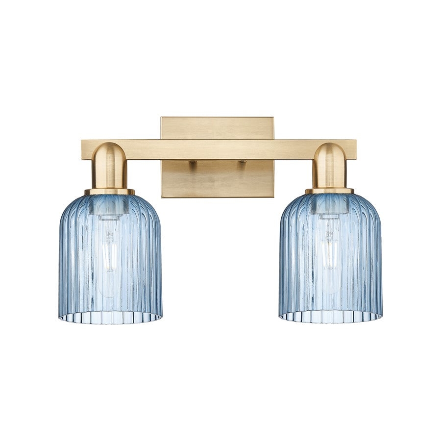 Innovations Bridal Veil 2Lt 16" Bath, Champagne Bronze/Blue - 716-2W-CB-G559-5BL