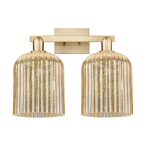 Innovations Bridal Veil 19in 2-Light Bath Vanity Light | Industrial Champagne Bronze Steel and Mercury Ribbed Glass | Bathroom | Model 716-2W-CB-G559-8ME