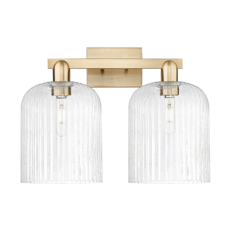 Innovations Bridal Veil 19in 2-Light Bath Vanity Light | Industrial Champagne Bronze Steel and Seedy Glass | Bathroom Vanity & | Model 716-2W-CB-G559-8SDY