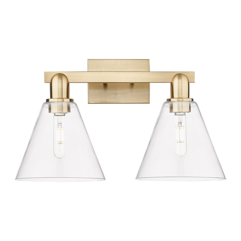 Innovations Berkshire Glass 19in 2-Light Bath Vanity Light | Industrial Champagne Bronze Steel and Clear Glass | Bathroom Vanity | Model 716-2W-CB-GBC-82