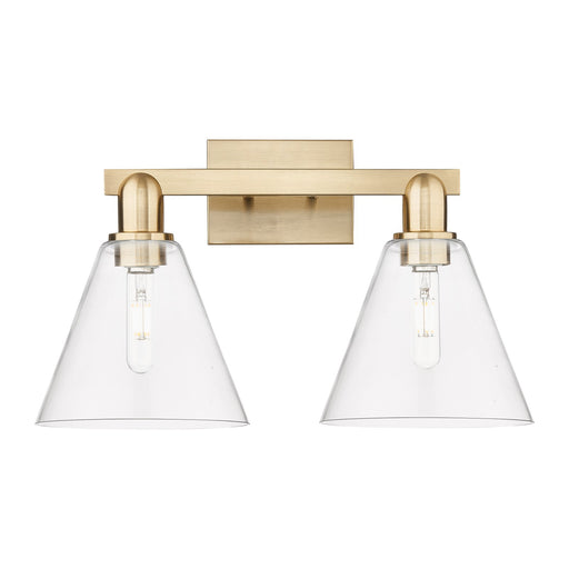 Innovations Berkshire Glass 19in 2-Light Bath Vanity Light | Industrial Champagne Bronze Steel and Clear Glass | Bathroom Vanity | Model 716-2W-CB-GBC-82