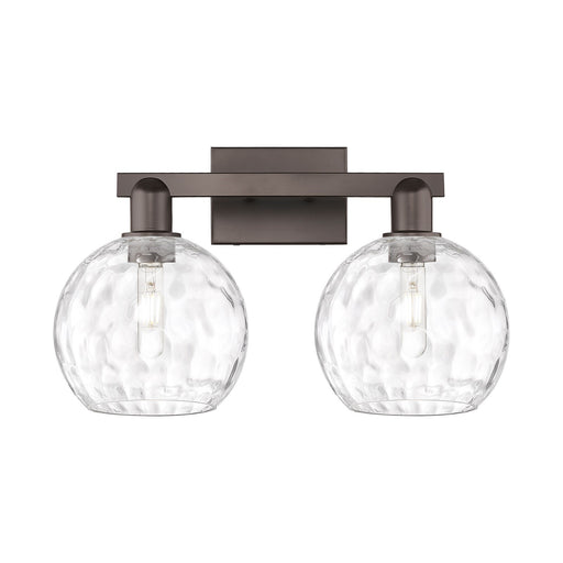 Innovations Athens Water Glass 19in 2-Light Bath Vanity | Industrial Oil Rubbed Bronze Steel and Clear Water Glass | Bathroom & | Model 716-2W-OB-G1215-8