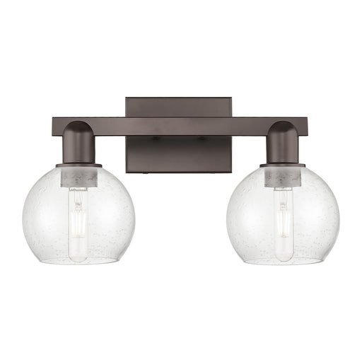 Innovations Athens 17in 2-Light Bath Vanity | Industrial Oil Rubbed Bronze Steel and Seedy Glass | Bathroom Vanity Light | 16.88 | Model 716-2W-OB-G124-6