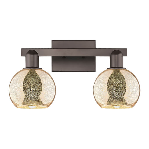 Innovations Athens 17in 2-Light Bath Vanity | Industrial Oil Rubbed Bronze Steel and Mercury Glass | Bathroom Vanity & Powder | Model 716-2W-OB-G128-6