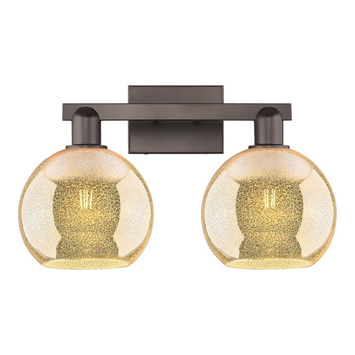 Innovations Athens 19in 2-Light Bath Vanity Light | Industrial Oil Rubbed Bronze Steel and Mercury Glass | Bathroom Vanity & | Model 716-2W-OB-G128-8