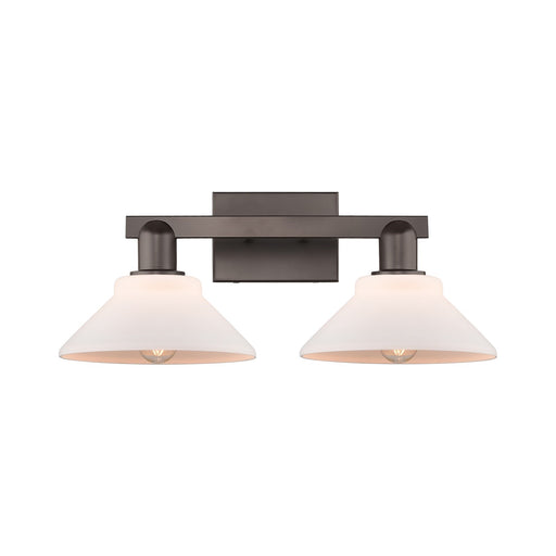 Innovations Orwell 19in 2-Light Bath Vanity Light | Industrial Oil Rubbed Bronze and Matte White Glass | Bathroom Vanity | 19.38 x | Model 716-2W-OB-G131