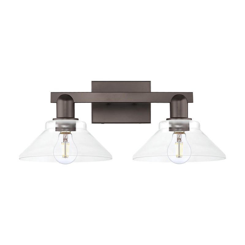 Innovations Orwell 19in 2-Light Bath Vanity Light | Industrial Oil Rubbed Bronze Steel and Clear Glass | Bathroom Vanity | 19.38 x | Model 716-2W-OB-G132