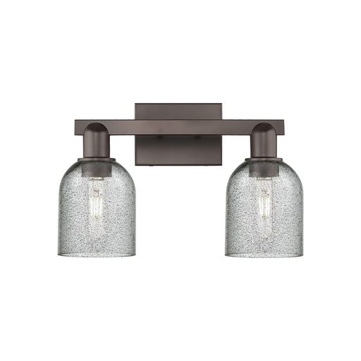 Innovations Caledonia 16in 2-Light Bath Vanity Light | Industrial Oil Rubbed Bronze and Charcoal Glass | Bathroom Vanity | 16 x | Model 716-2W-OB-G257