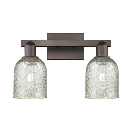 Innovations Caledonia 16in 2-Light Bath Vanity Light | Industrial Oil Rubbed Bronze Steel and Mica Glass | Bathroom Vanity | 16 x | Model 716-2W-OB-G259