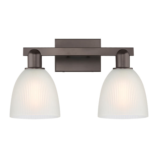 Innovations Castile 17in 2-Light Bath Vanity Light | Industrial Oil Rubbed Bronze Steel and White Glass | Bathroom Vanity | 17 x | Model 716-2W-OB-G381