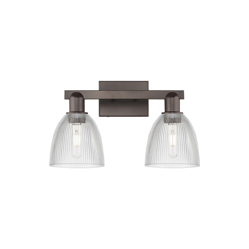 Innovations Castile 17in 2-Light Bath Vanity Light | Industrial Oil Rubbed Bronze Steel and Clear Glass | Bathroom Vanity | 17 x | Model 716-2W-OB-G382