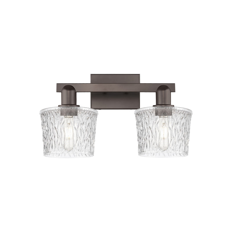 Innovations Niagara 18in 2-Light Bath Vanity Light | Industrial Oil Rubbed Bronze Steel and Clear Glass | Bathroom Vanity | 17.5 x | Model 716-2W-OB-G402