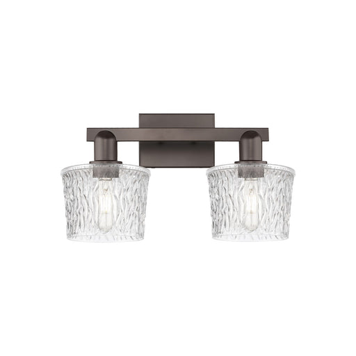 Innovations Niagara 18in 2-Light Bath Vanity Light | Industrial Oil Rubbed Bronze Steel and Clear Glass | Bathroom Vanity | 17.5 x | Model 716-2W-OB-G402