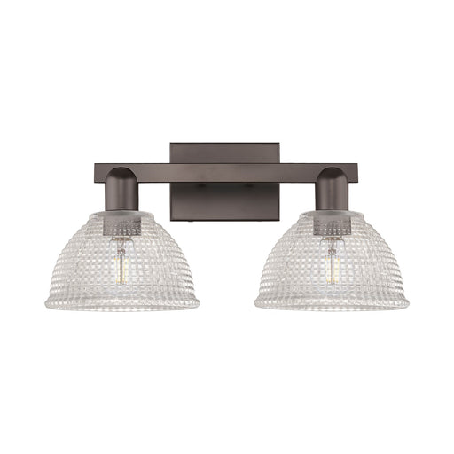 Innovations Arietta 19in 2-Light Bath Vanity Light | Industrial Oil Rubbed Bronze Steel and Clear Glass | Bathroom Vanity | 19 x | Model 716-2W-OB-G422