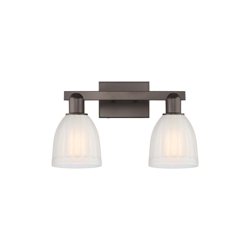 Innovations Brookfield 17in 2-Light Bath Vanity Light | Industrial Oil Rubbed Bronze and White Frosted Ribbed Glass | Bathroom | Model 716-2W-OB-G441