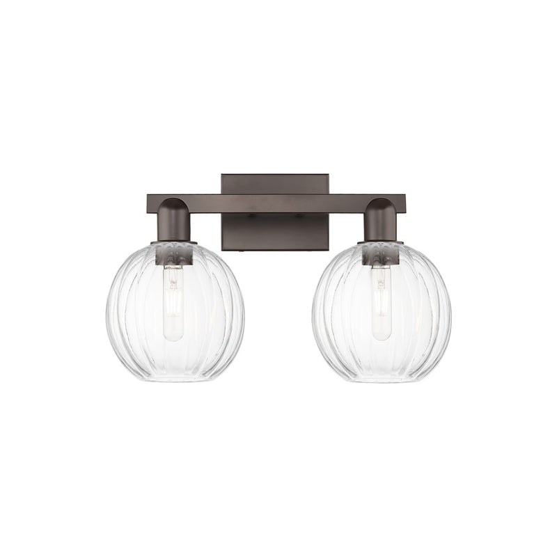 Innovations Preston 2Lt 16" Globe Bath Light, Bronze/Clear