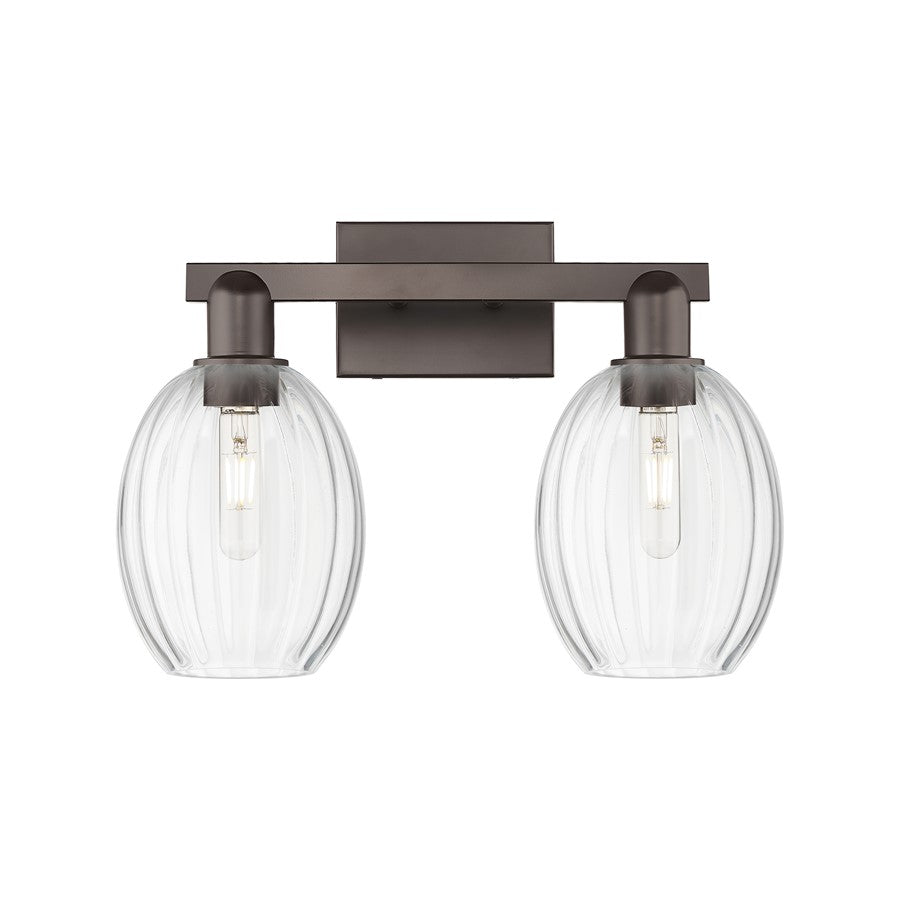 Innovations Preston 2Lt 16" Bell Bath, Oiled Bronze/Clear - 716-2W-OB-G459-6CL