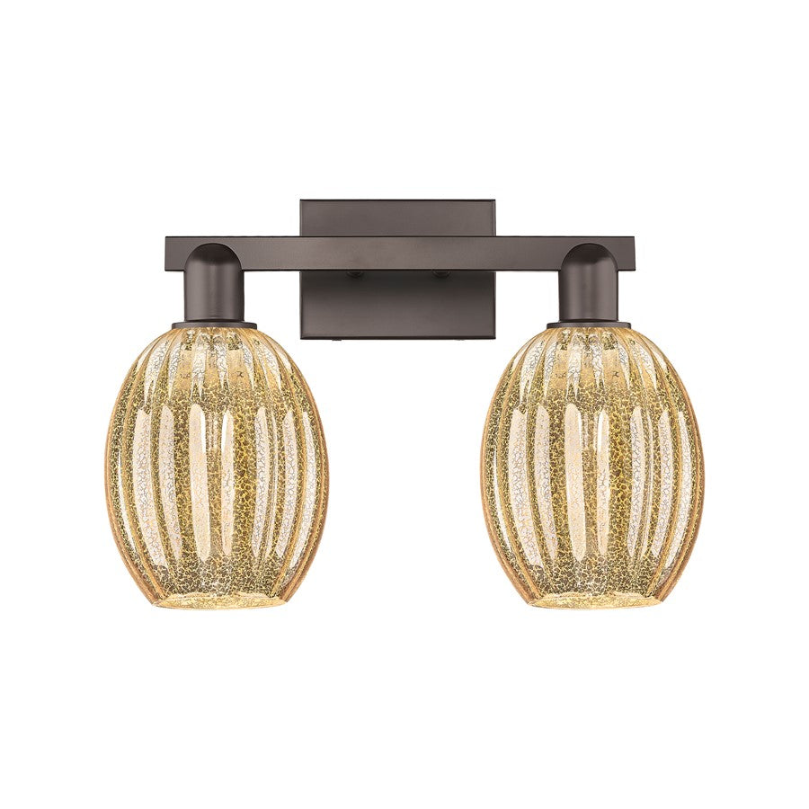 Innovations Preston 2Lt 16" Bell Bath, Oiled Bronze/Mercury - 716-2W-OB-G459-6ME