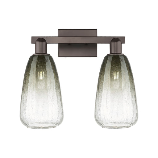 Innovations Brookhaven Almond 17in 2-Light Bath Vanity Light | Industrial Oil Rubbed Bronze and Slate Glass | Bathroom Vanity | Model 716-2W-OB-G480-6SL