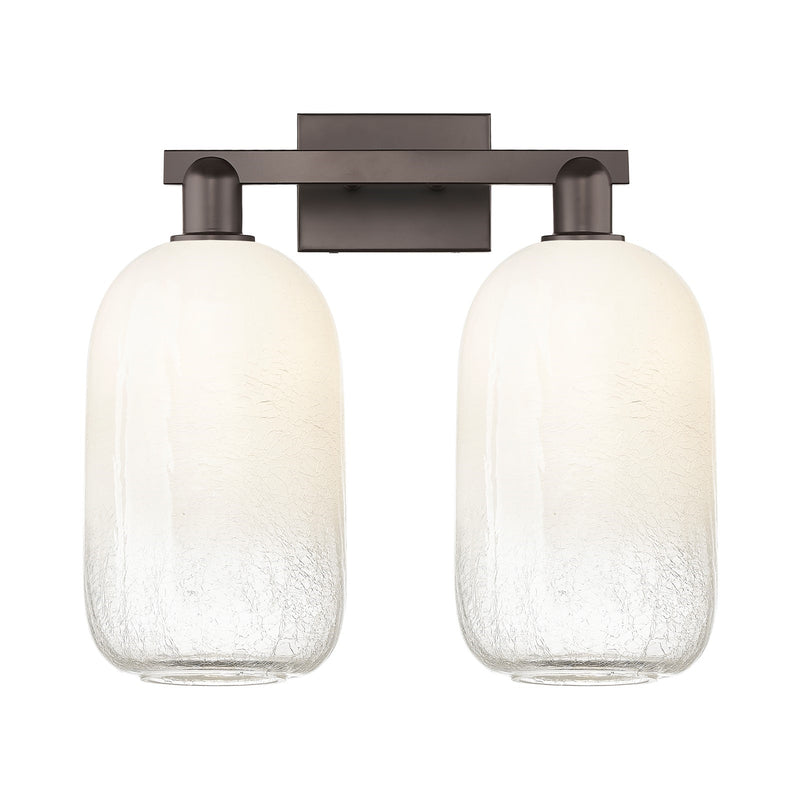 Innovations Brookhaven Cloche 18in 2-Light Bath Vanity Light | Industrial Oil Rubbed Bronze Steel and Opal Glass | Bathroom | Model 716-2W-OB-G482-7OP