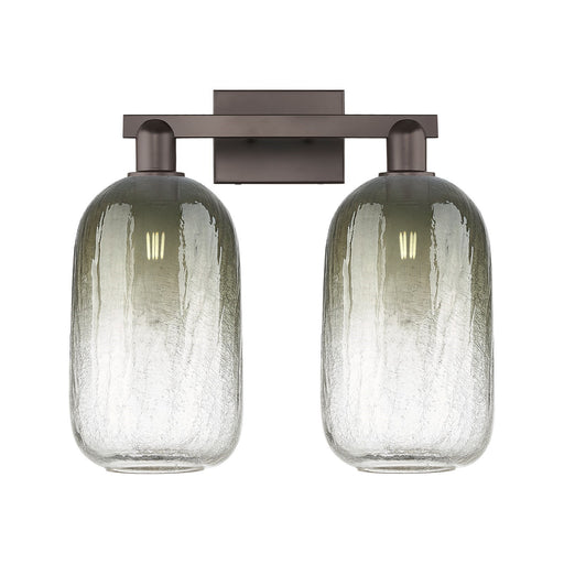 Innovations Brookhaven Cloche 18in 2-Light Bath Vanity | Industrial Oil Rubbed Bronze Steel and Slate Glass | Bathroom & Powder | Model 716-2W-OB-G482-7SL