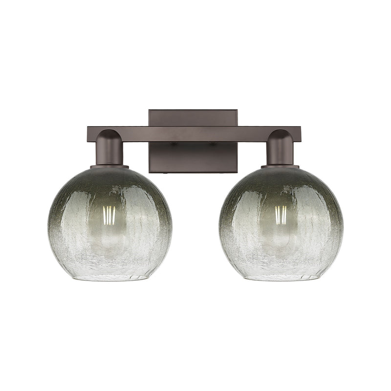 Innovations Brookhaven Globe 18.88in 2-Light Vanity Light | Industrial Oil Rubbed Bronze Steel and Slate Glass | Bathroom | Model 716-2W-OB-G483-8SL