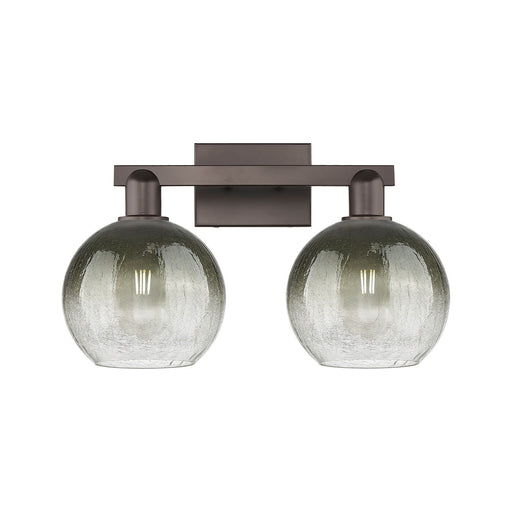 Innovations Brookhaven Globe 18.88in 2-Light Vanity Light | Industrial Oil Rubbed Bronze Steel and Slate Glass | Bathroom | Model 716-2W-OB-G483-8SL