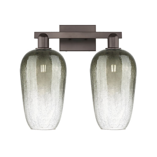 Innovations Brookhaven Flute 18in 2-Light Bath Vanity | Industrial Oil Rubbed Bronze Steel and Slate Glass | Bathroom Vanity | Model 716-2W-OB-G484-7SL