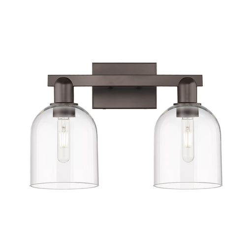 Innovations Bella 17in 2-Light Bath Vanity Light | Industrial Oil Rubbed Bronze Steel and Clear Glass | Bathroom Vanity | 16.5 | Model 716-2W-OB-G558-6CL