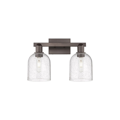 Innovations Bella 17in 2-Light Bath Vanity | Industrial Oil Rubbed Bronze Steel and Seedy Glass | Bathroom Vanity Light | 16.5 | Model 716-2W-OB-G558-6SDY
