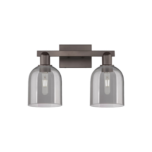 Innovations Bella 17in 2-Light Bath Vanity Light | Industrial Oil Rubbed Bronze and Light Smoke Glass | Bathroom Vanity | 16.5 | Model 716-2W-OB-G558-6SM