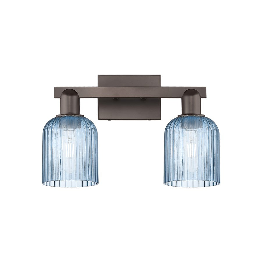 Innovations Bridal Veil 2Lt 16" Bath, Oiled Bronze/Blue - 716-2W-OB-G559-5BL
