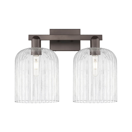 Innovations Bridal Veil 19in 2-Light Bath Vanity | Industrial Oil Rubbed Bronze Steel and Clear Ribbed Glass | Bathroom & | Model 716-2W-OB-G559-8CL