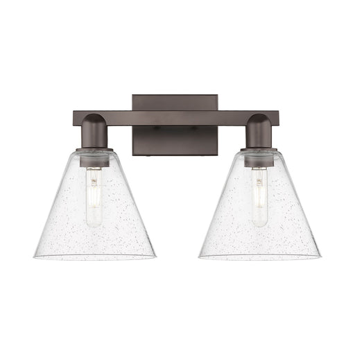 Innovations Berkshire Glass 19in 2-Light Bath Vanity | Industrial Oil Rubbed Bronze Steel and Seedy Glass | Bathroom Vanity & | Model 716-2W-OB-GBC-84