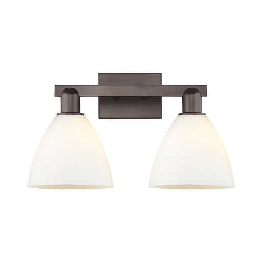 Innovations Bristol 19in 2-Light Bath Vanity | Industrial Oil Rubbed Bronze and Matte White Glass | Bathroom Vanity Light | 18.5 | Model 716-2W-OB-GBD-751