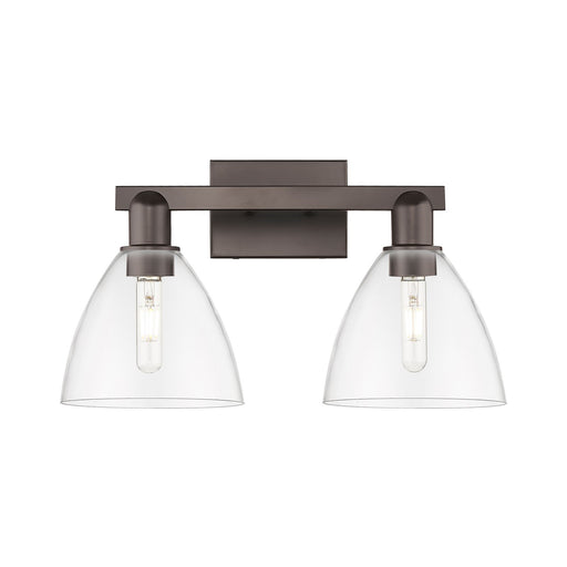 Innovations Bristol 19in 2-Light Bath Vanity | Industrial Oil Rubbed Bronze Steel and Clear Glass | Bathroom Vanity | 18.5 x | Model 716-2W-OB-GBD-752