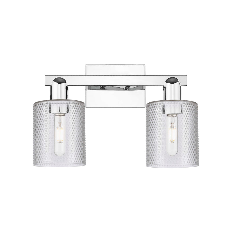 Innovations Cobbleskill 16in 2-Light Bath Vanity | Industrial Polished Chrome and Clear Glass | Bathroom Vanity Light | 16 x 10.75 | Model 716-2W-PC-G112