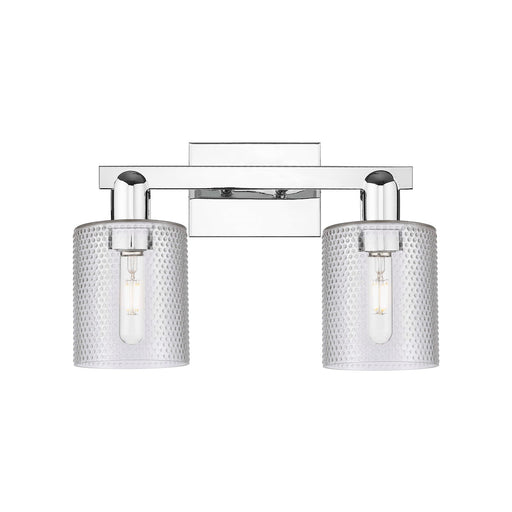 Innovations Cobbleskill 16in 2-Light Bath Vanity | Industrial Polished Chrome and Clear Glass | Bathroom Vanity Light | 16 x 10.75 | Model 716-2W-PC-G112