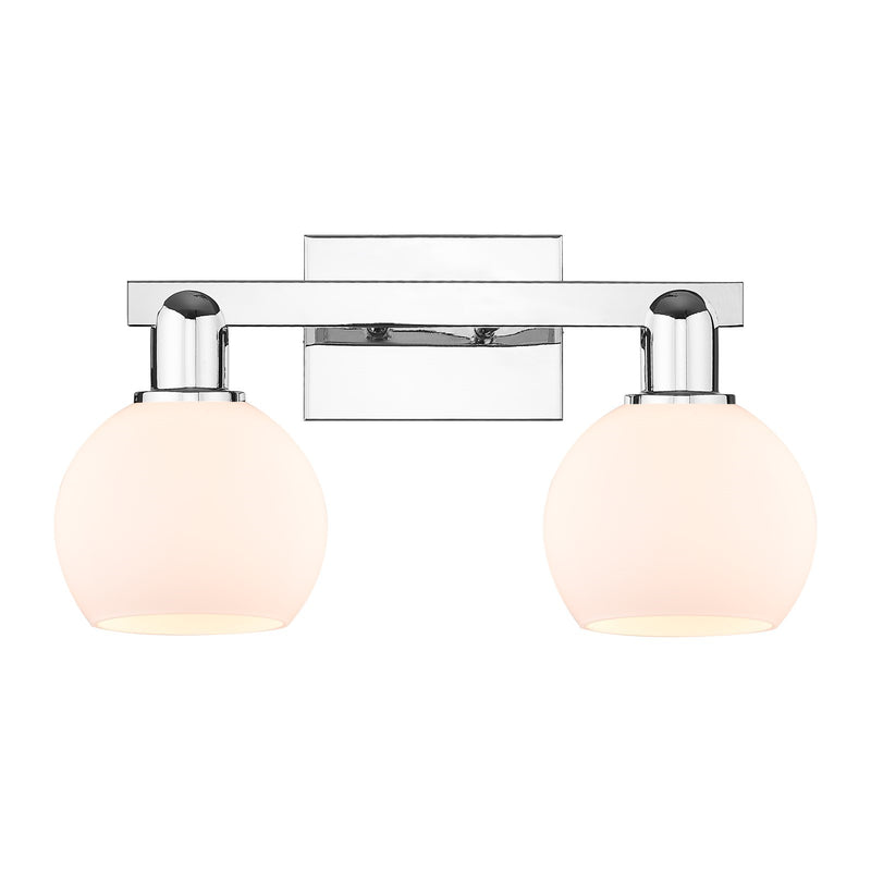 Innovations Athens 2-Light 17in Bath Vanity | Industrial Polished Chrome and Matte White Glass | Bathroom Vanity Light | 16.88 x | Model 716-2W-PC-G121-6