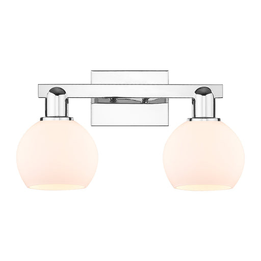 Innovations Athens 2-Light 17in Bath Vanity | Industrial Polished Chrome and Matte White Glass | Bathroom Vanity Light | 16.88 x | Model 716-2W-PC-G121-6