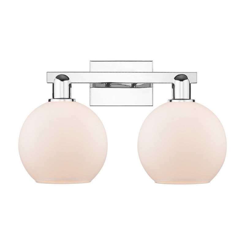 Innovations Athens 19in 2-Light Bath Vanity Light | Industrial Polished Chrome and Matte White Glass | Bathroom Vanity | 19 x | Model 716-2W-PC-G121-8