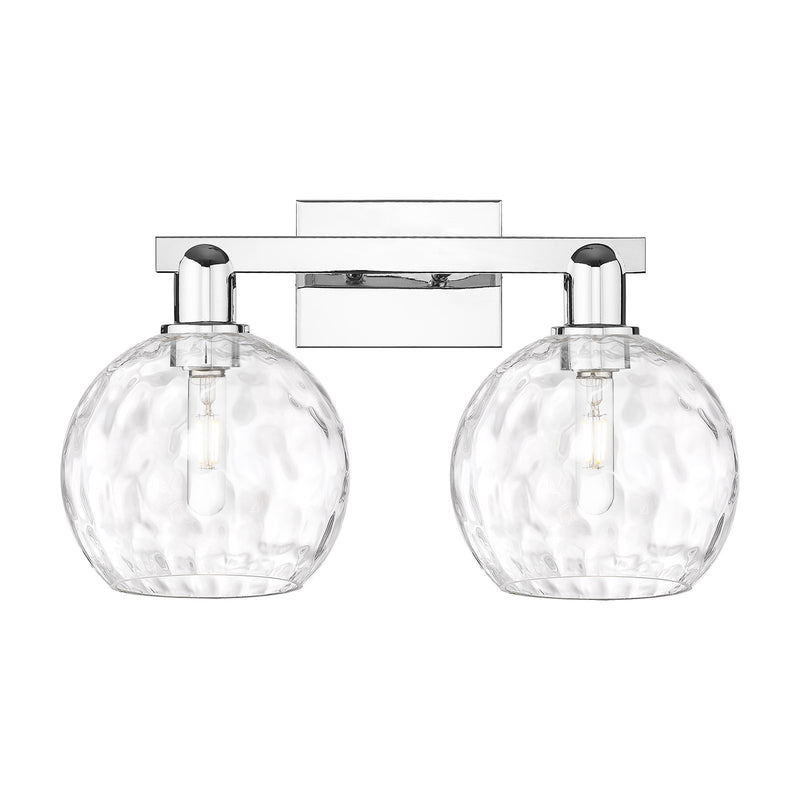 Innovations Athens Water Glass 19in 2-Light Bath Vanity Light | Industrial Polished Chrome and Clear Water Glass | Damp Rated | Model 716-2W-PC-G1215-8