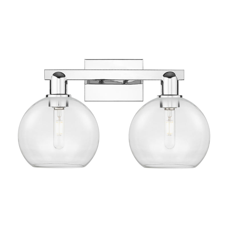 Innovations Athens 19in 2-Light Bath Vanity Light | Industrial Modern Polished Chrome and Clear Glass | Bathroom Vanity | 19 x | Model 716-2W-PC-G122-8