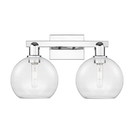 Innovations Athens 19in 2-Light Bath Vanity Light | Industrial Modern Polished Chrome and Clear Glass | Bathroom Vanity | 19 x | Model 716-2W-PC-G122-8