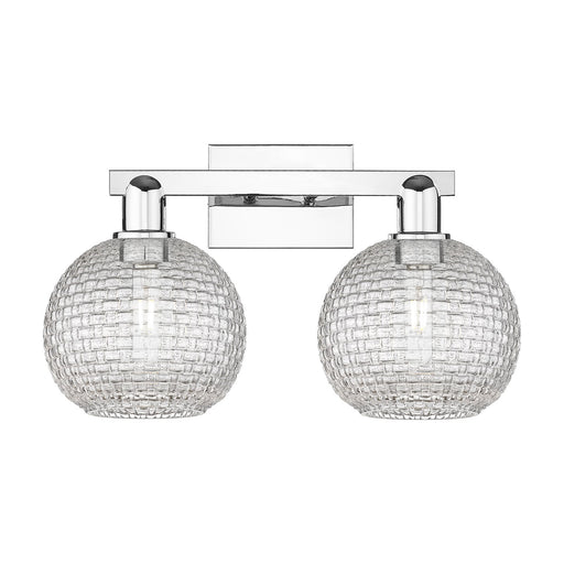 Innovations Athens 19in 2-Light Bath Vanity | Industrial Modern Polished Chrome and Clear Basket Weave Glass | Bathroom Vanity | Model 716-2W-PC-G122C-8CL