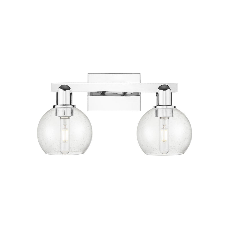 Innovations Athens 17in 2-Light Bath Vanity | Industrial Polished Chrome Steel and Seedy Glass | Bathroom Vanity & Powder Room | Model 716-2W-PC-G124-6