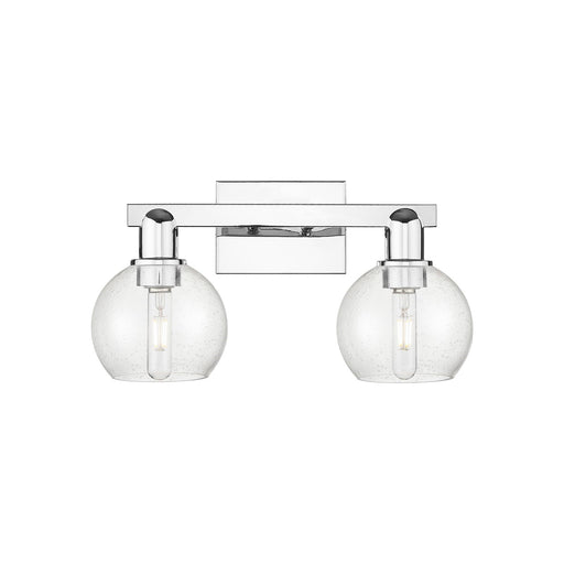 Innovations Athens 17in 2-Light Bath Vanity | Industrial Polished Chrome Steel and Seedy Glass | Bathroom Vanity & Powder Room | Model 716-2W-PC-G124-6